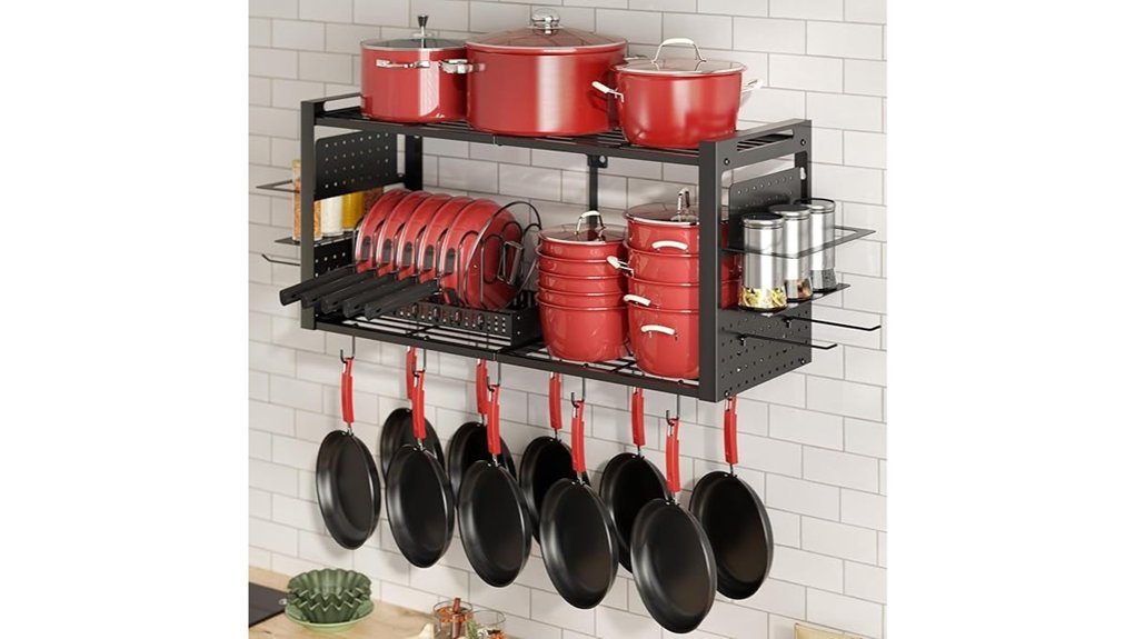 Best Pot Racks That Free Up Space and Look Great wall mounted pot rack organizer