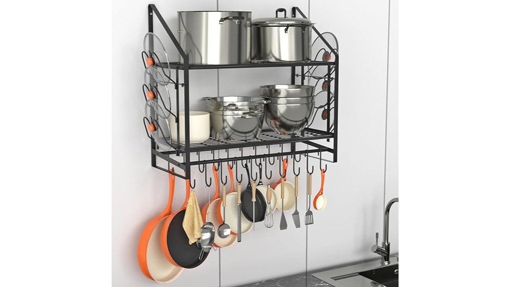 Best Pot Racks That Free Up Space and Look Great wall mounted pot rack
