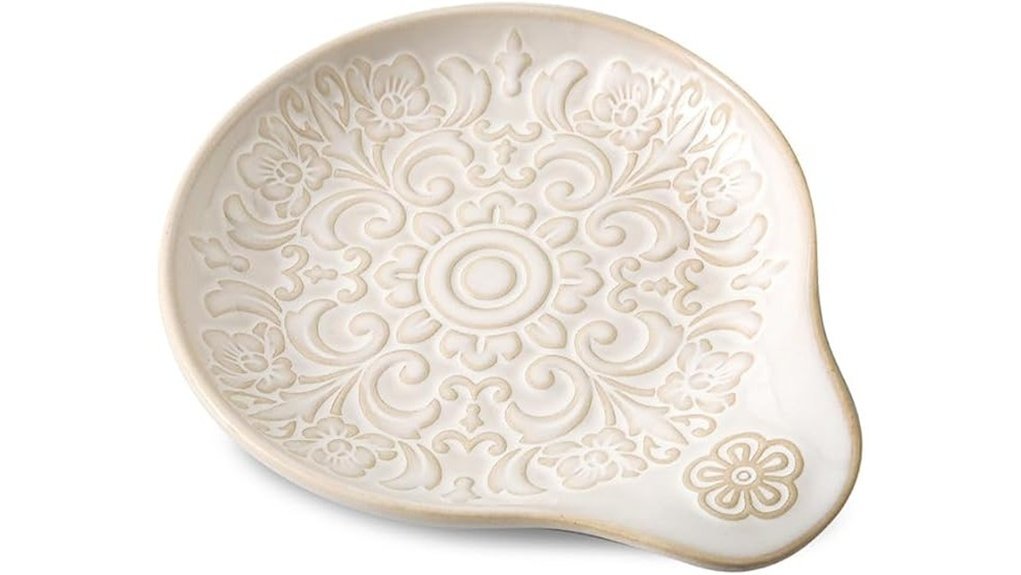 white ceramic spoon rest