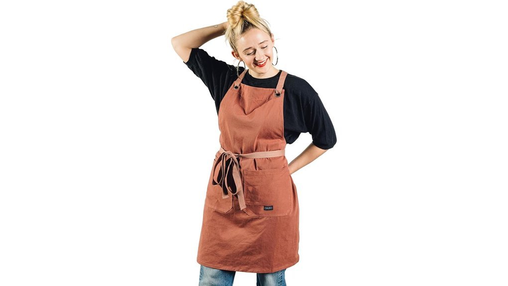 Best Crossback Aprons Home Cooks Swear By terracotta cotton kitchen apron