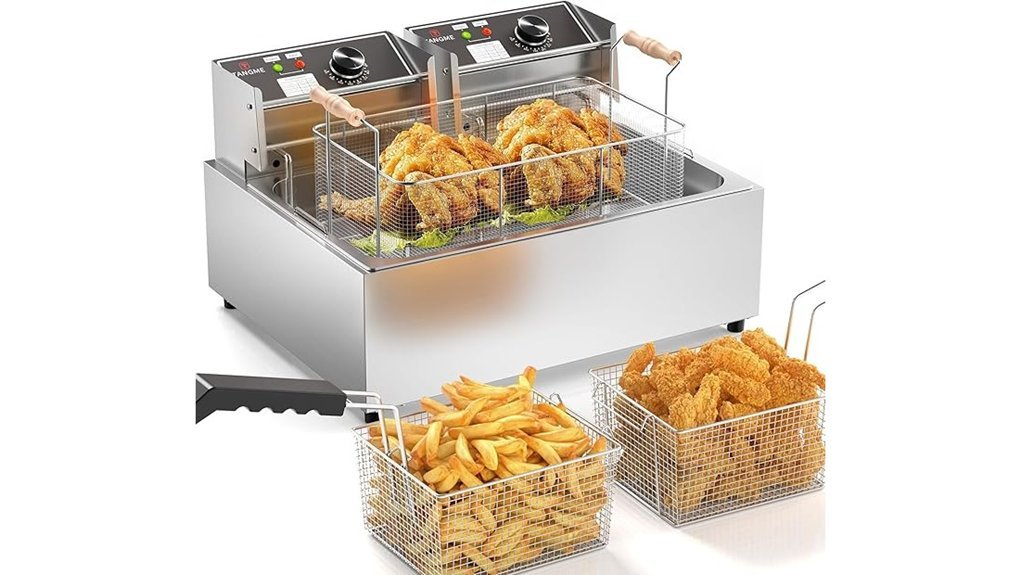three basket electric fryer