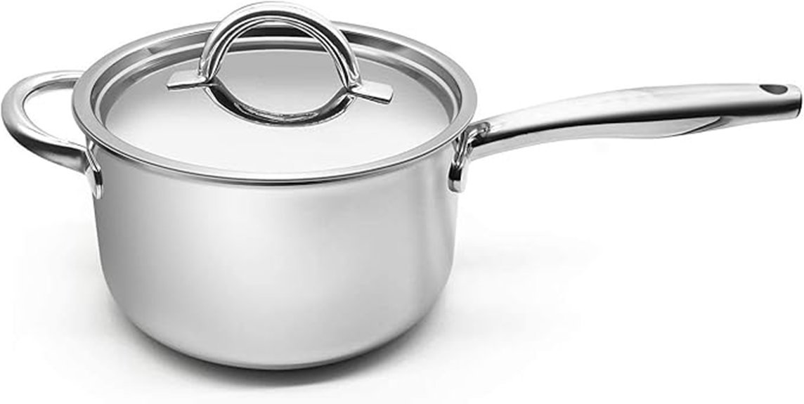 tri ply stainless steel saucepan