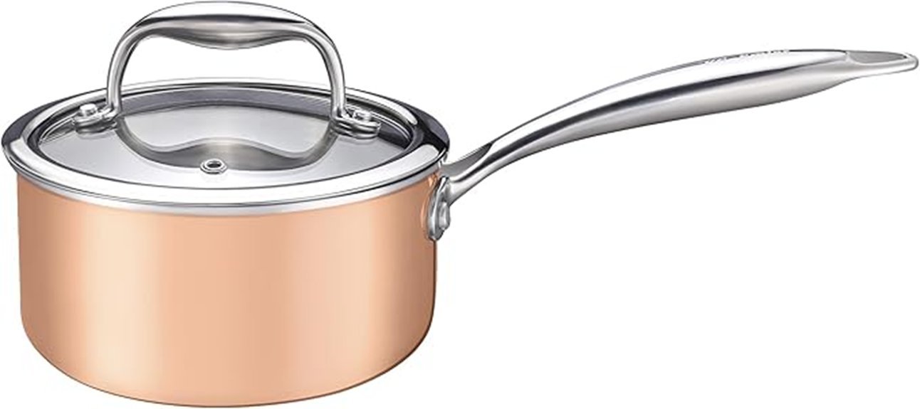 tri ply stainless steel saucepan