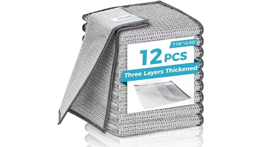 twelve metal dish cloths