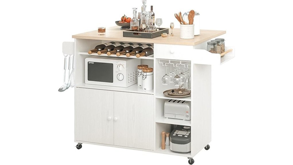 versatile drop leaf kitchen cart