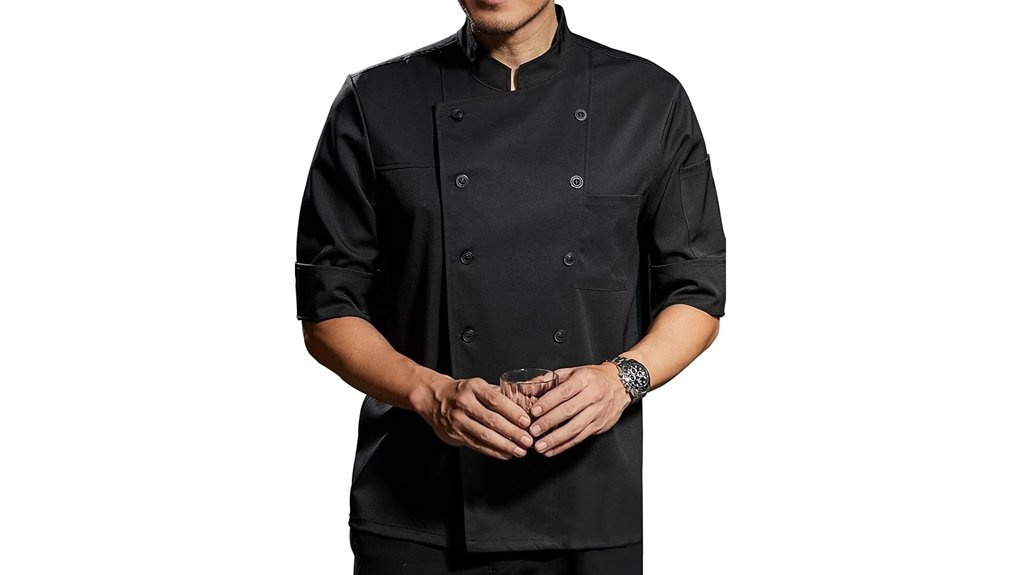 lightweight black chef coat