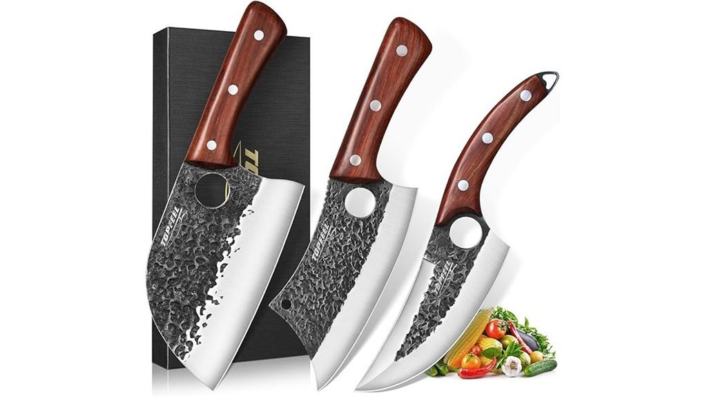 three piece butcher knife set
