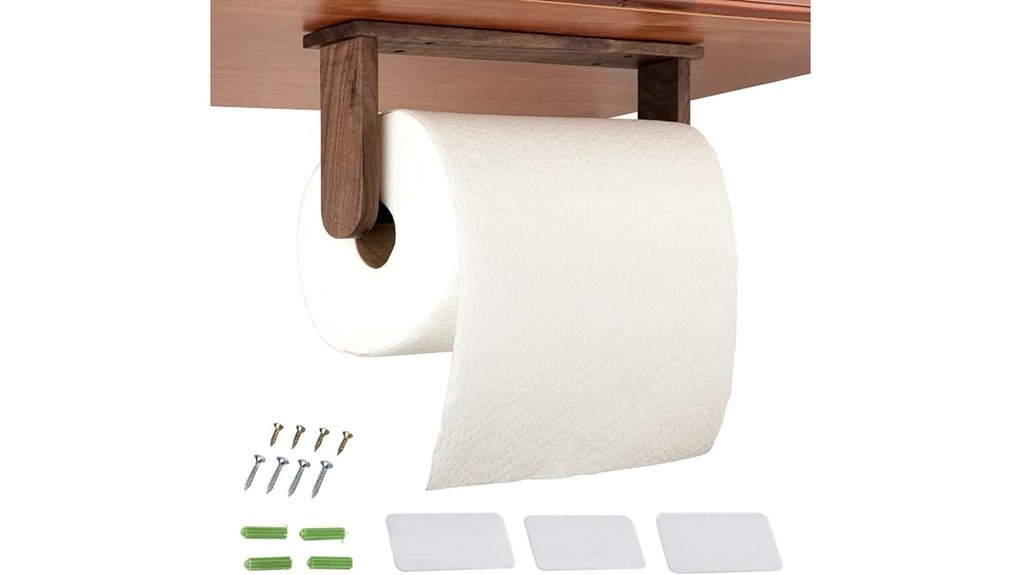 Best Farmhouse Under Cabinet Paper Towel Holders to Buy crafted wooden towel holder