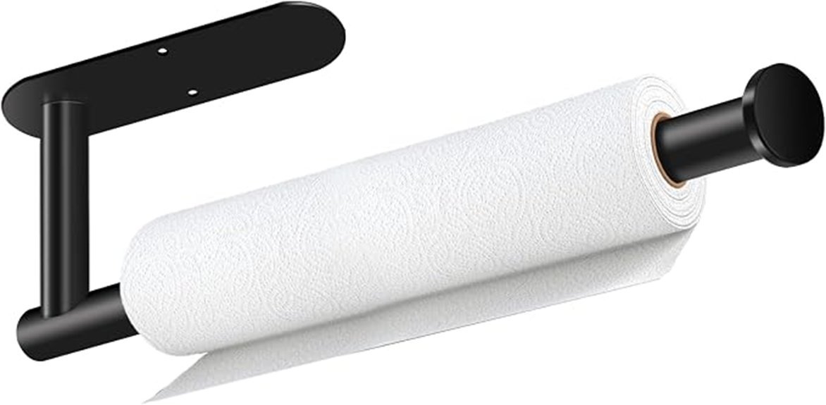 black adhesive towel holder