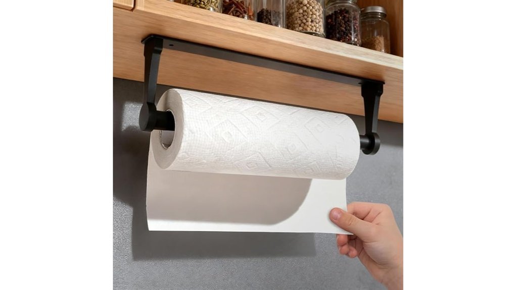 black under cabinet towel holder