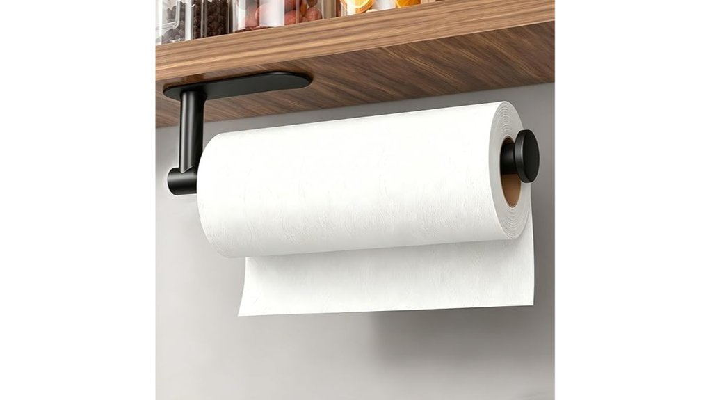 Best Under the Sink Paper Towel Holders That Save Space black under cabinet holder