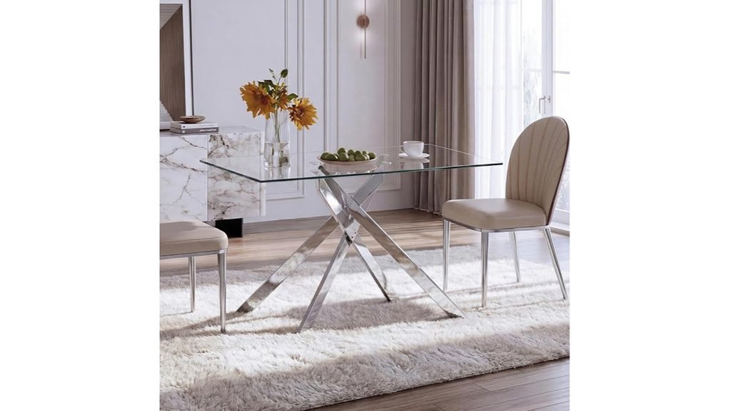glass dining table for four