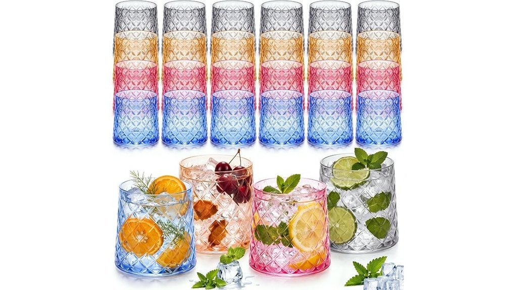 durable colorful cocktail glasses