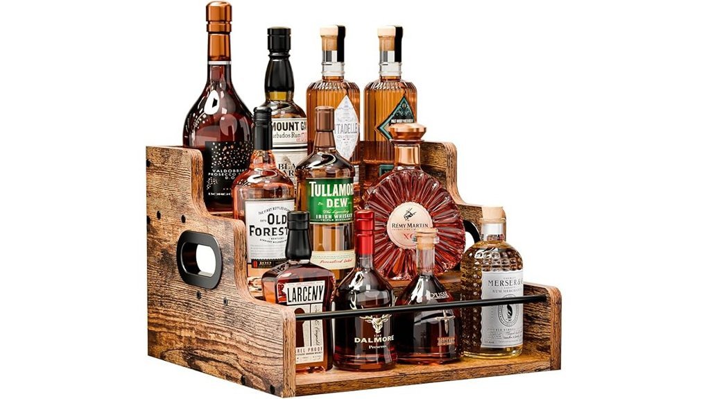 elegant liquor bottle display