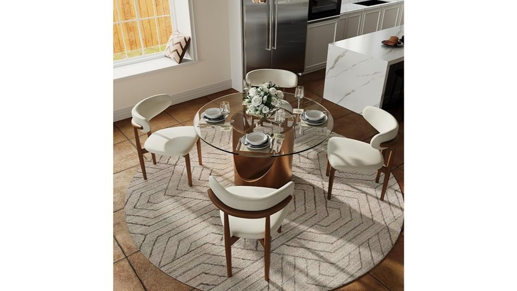 elegant round glass table