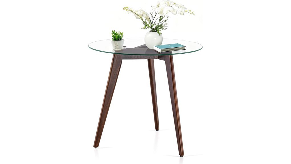elegant round glass table