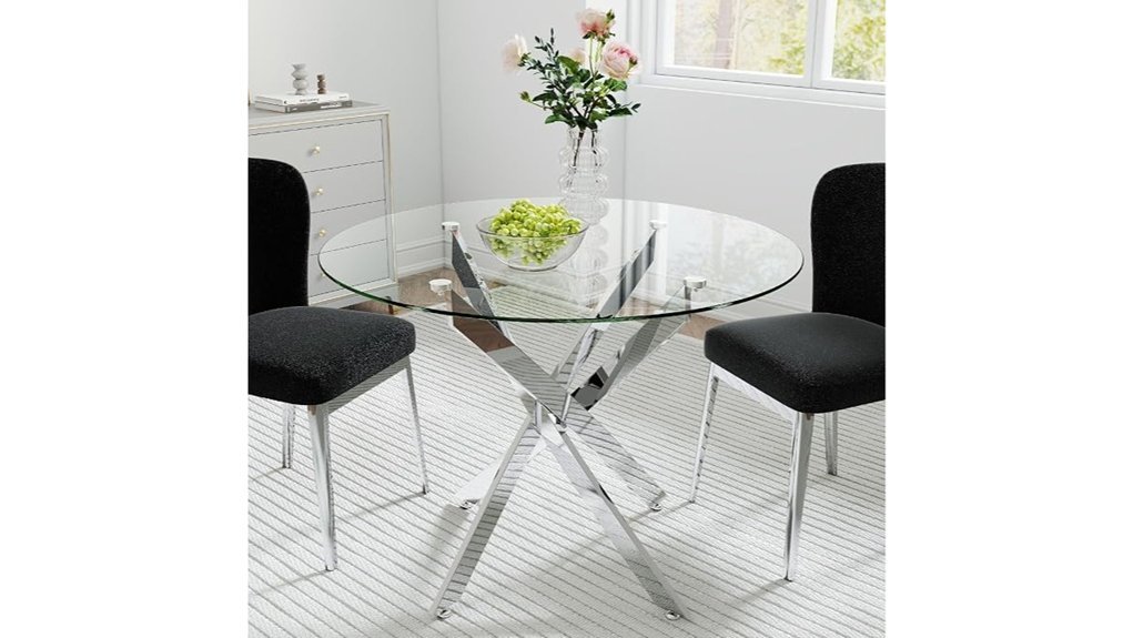 elegant round glass dining