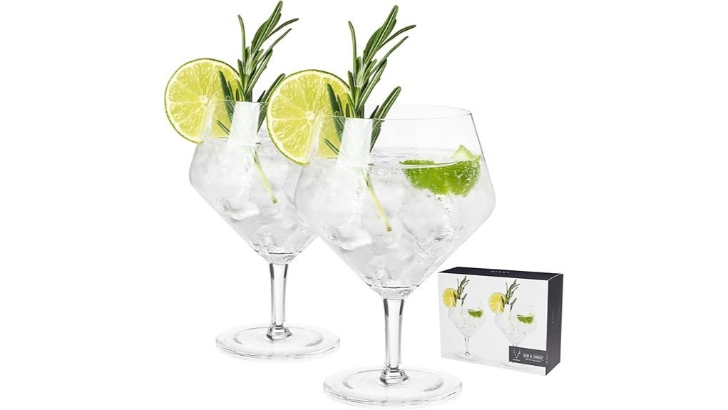 elegant stemmed gin glasses