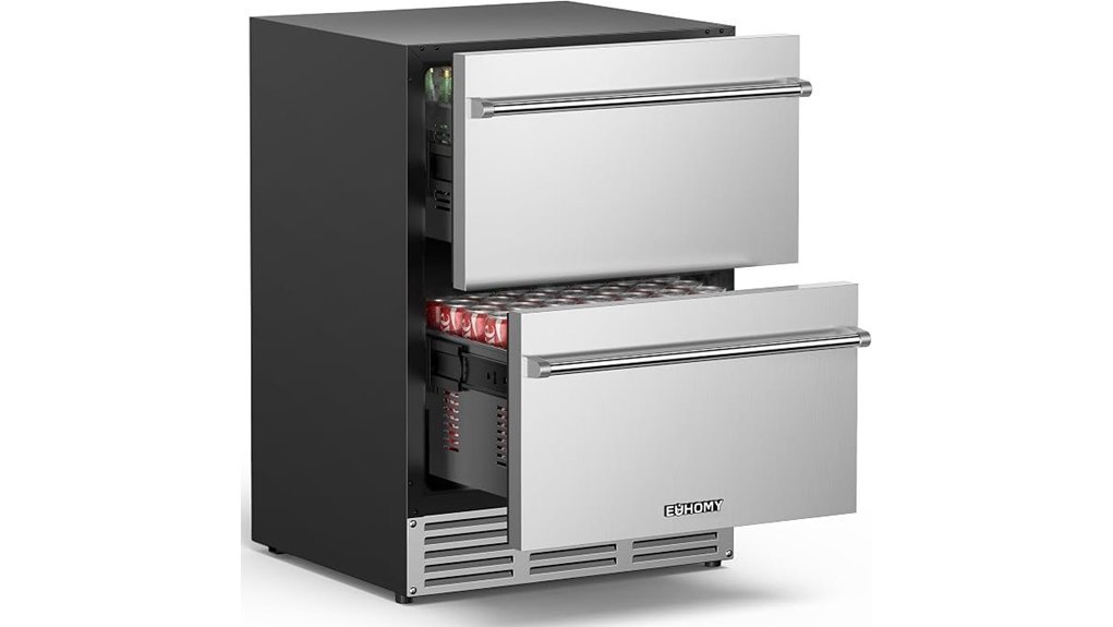 outdoor double drawer fridge