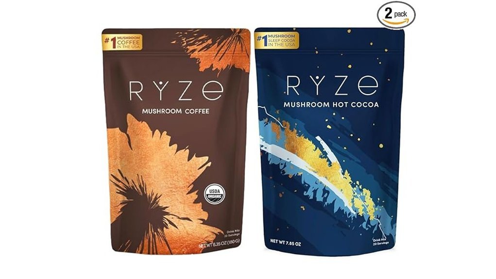 mushroom infused coffee and cocoa