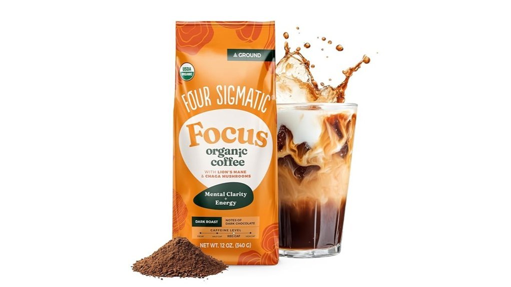 mushroom infused dark roast coffee