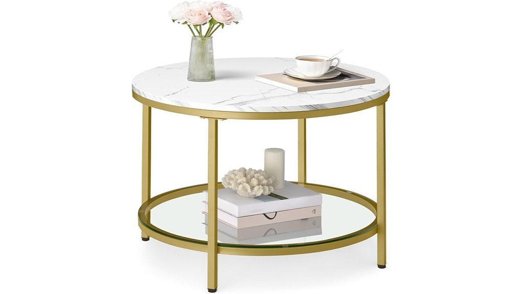 Best Marble Top Coffee Table Styles for a Luxe Living Room stylish two tier coffee table