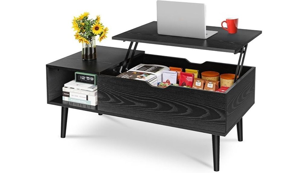 stylish black lift top table