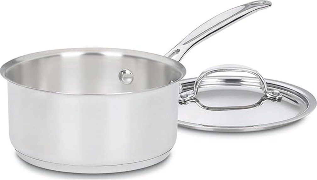 stainless steel saucepan with lid