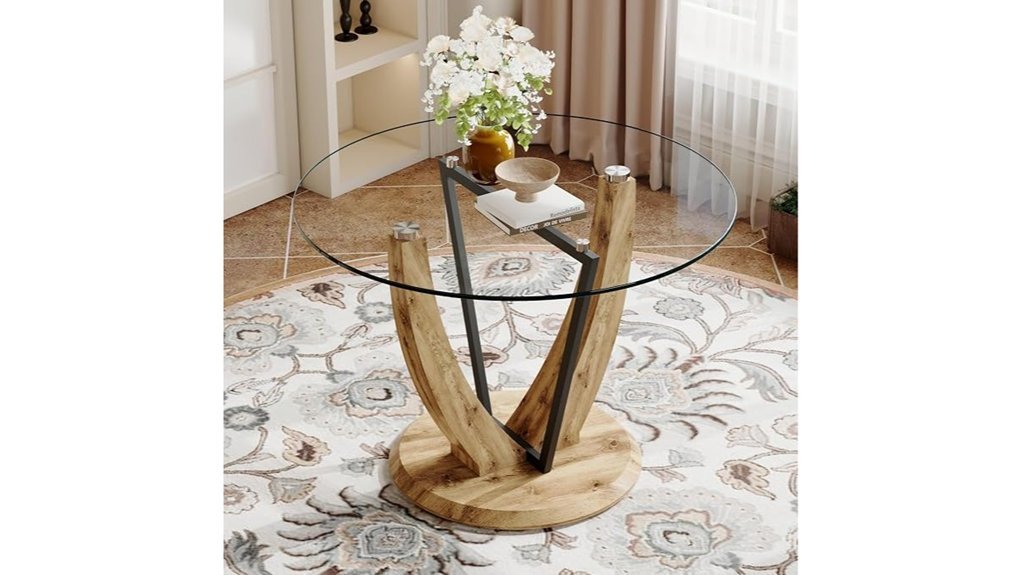 round glass dining table
