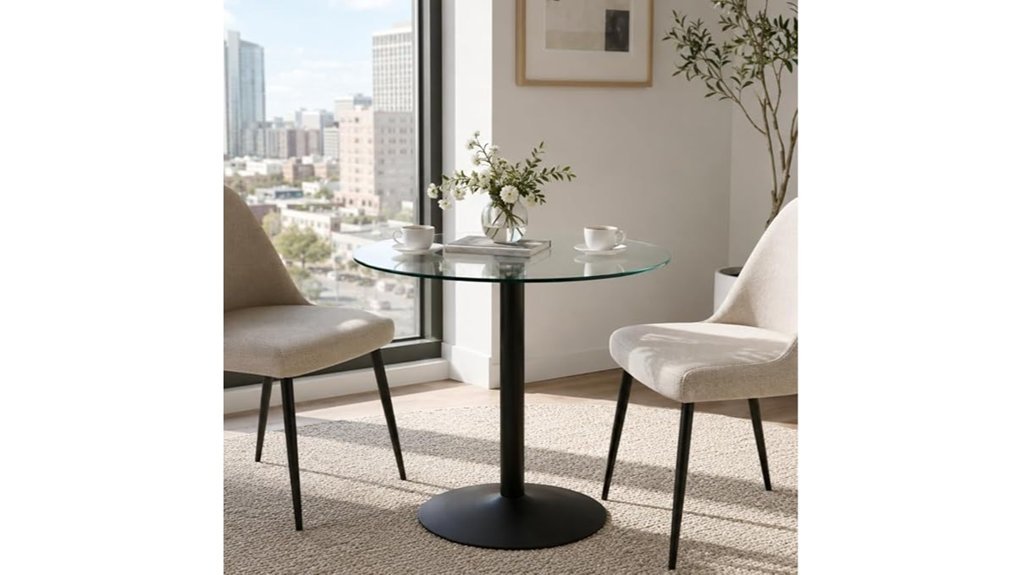 round glass dining table