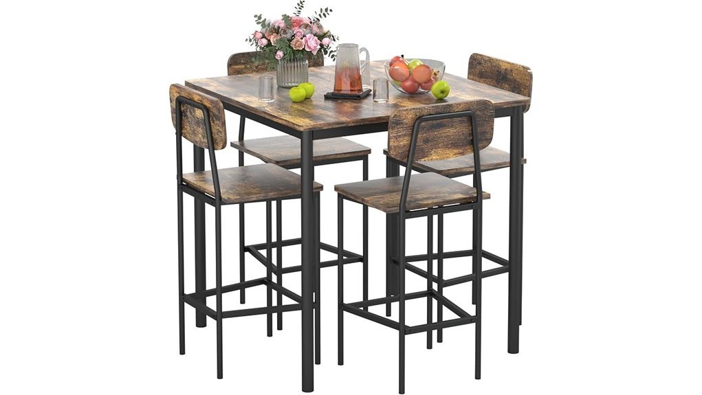 rustic brown dining set