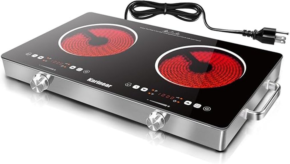 white electric cooktop dual