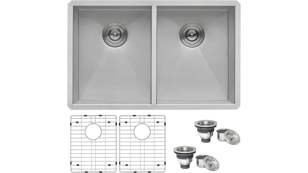 undermount double bowl sink