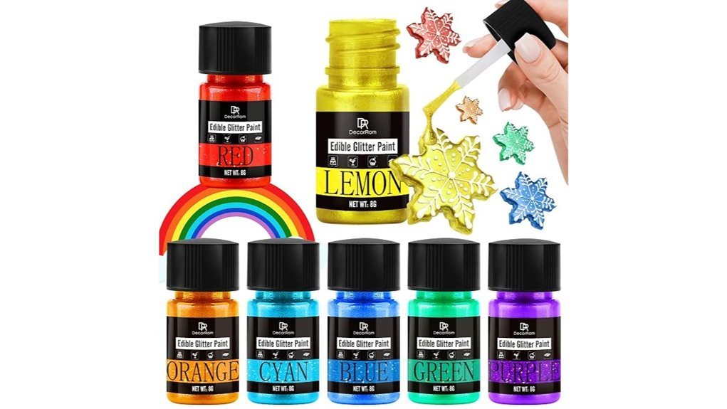 vibrant edible glitter paint