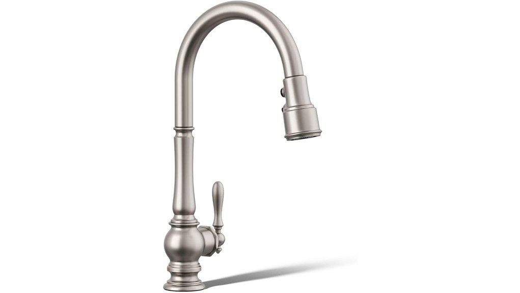 vibrant stainless kitchen faucet