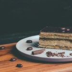 slice of cake placed on tray