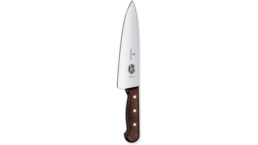elegant wood handled chef s knife