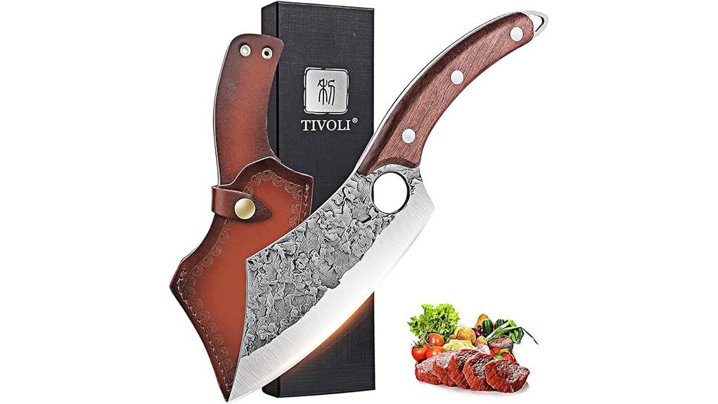handcrafted meat cleaver knife