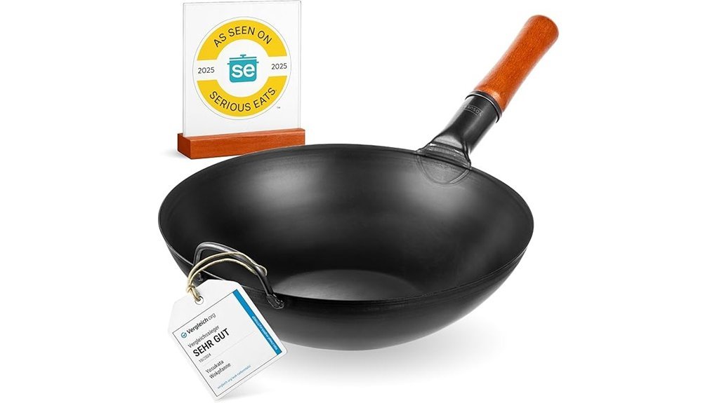 pre seasoned carbon steel wok