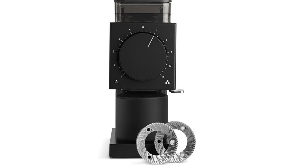 sleek matte black grinder
