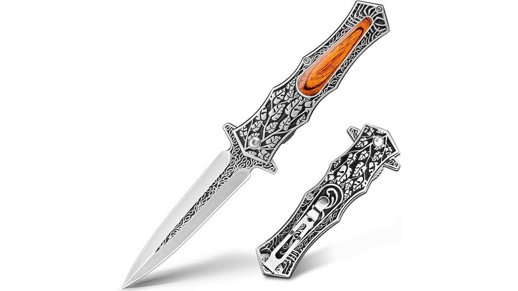 viking themed folding pocket knife