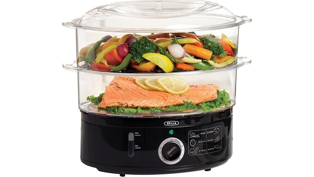 black two tier food steamer