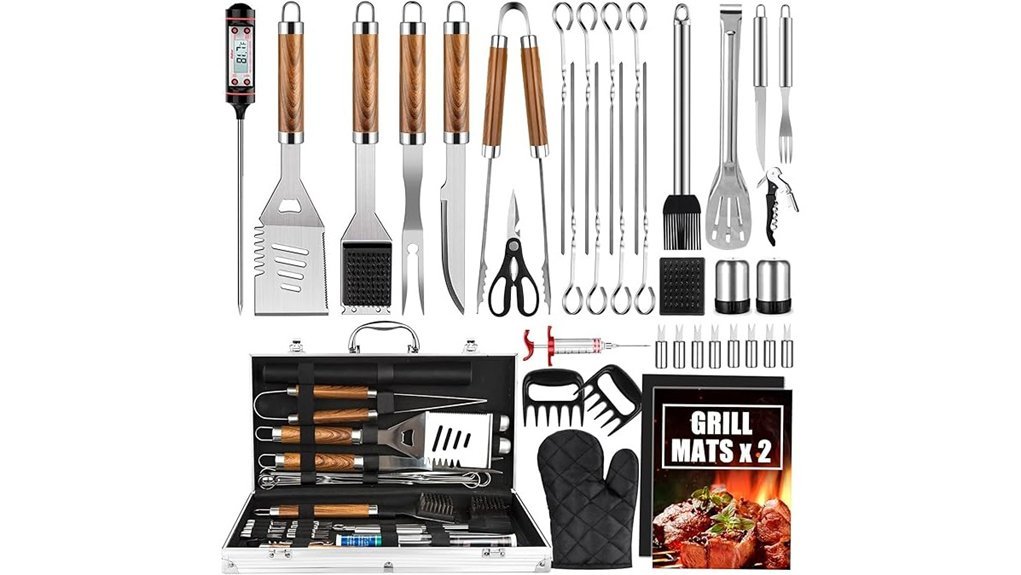 comprehensive stainless steel grill set