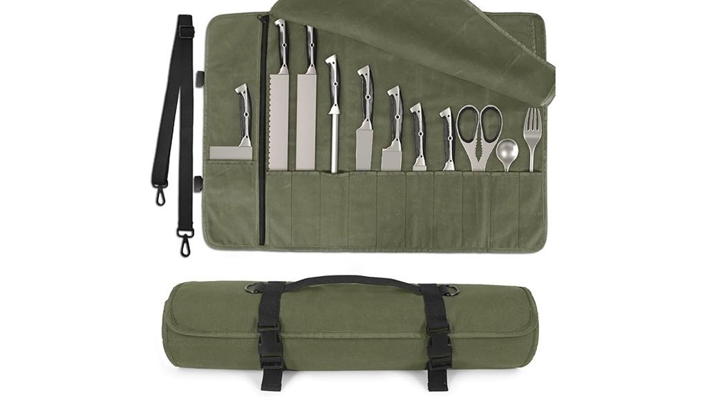 knife roll with slots