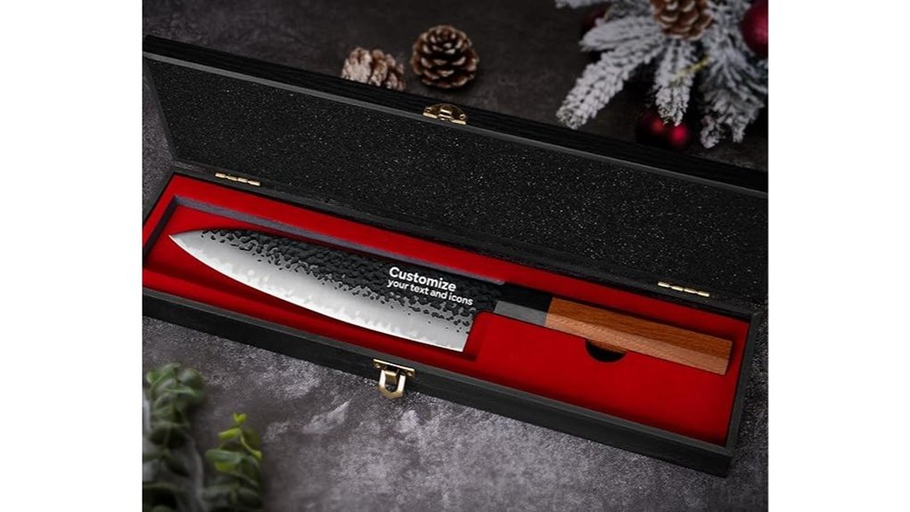 sleek engraved chef knife